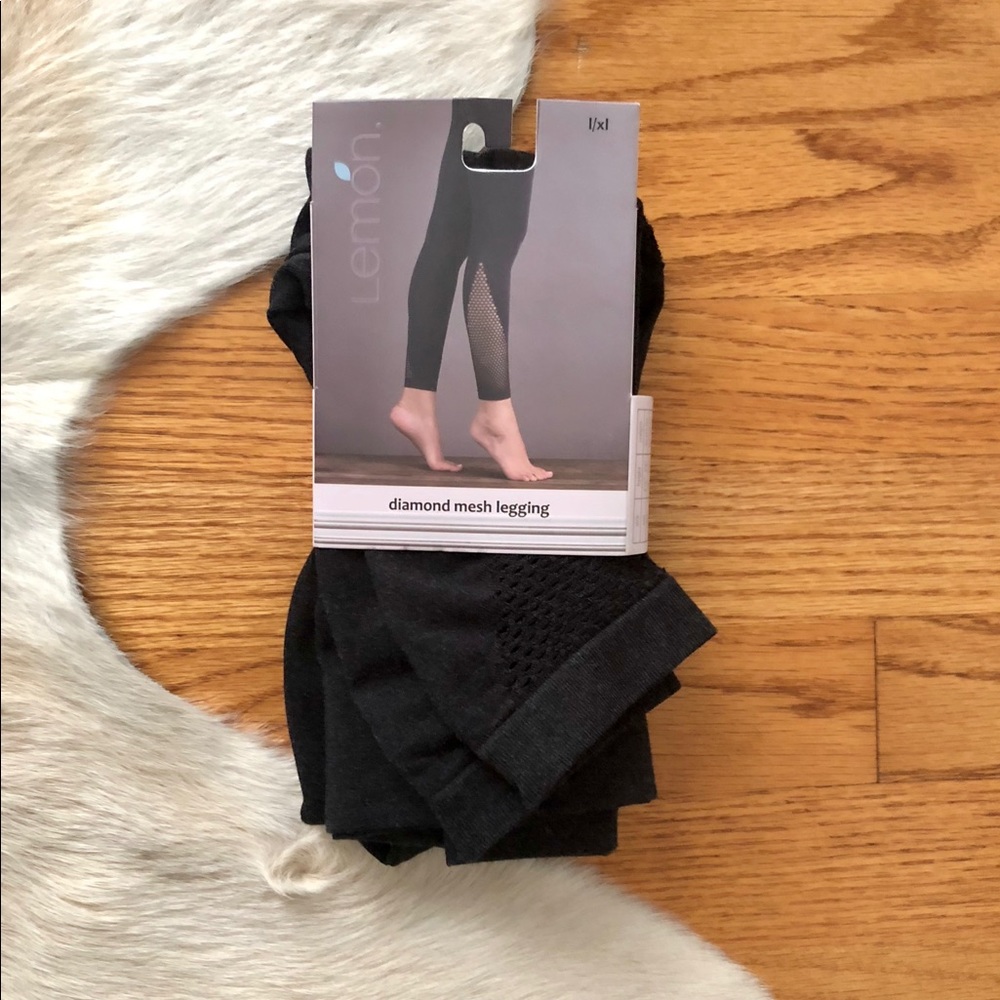 Black Leggings, Diamond Mesh